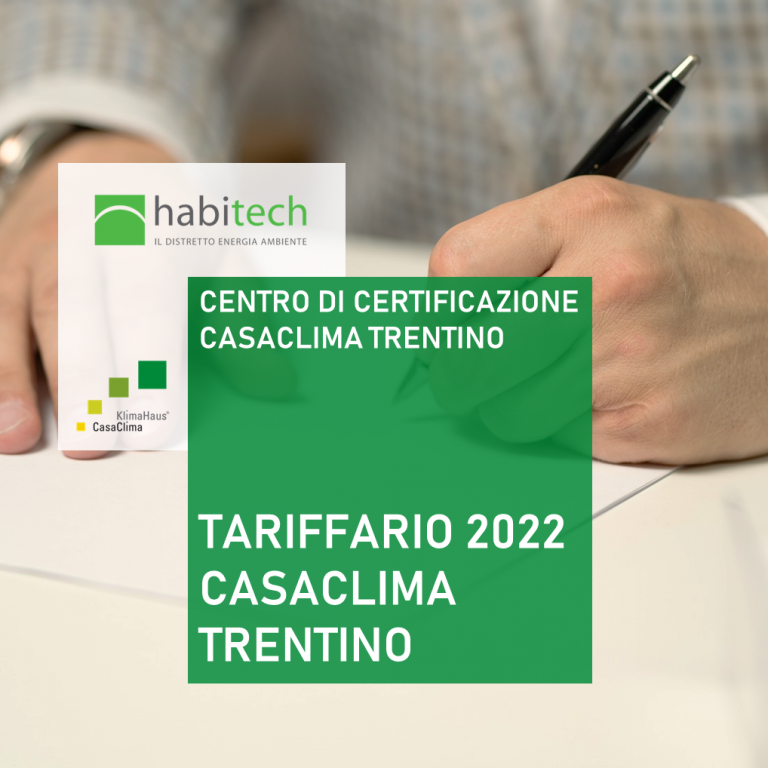 Tariffario 2022 CasaClima Trentino