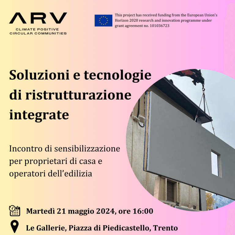 Workshop ARV | Soluzioni e tecnologie di ristrutturazione integrate: incontro di sensibilizzazione per proprietari di casa e operatori dell’edilizia